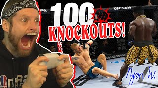 Attempting to KNOCKOUT 100 PEOPLE in the UFC [upl. by Nahbois]