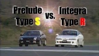 ENG CC Integra Type R DC2 vs Prelude Type S BB6 14 mile drag race 1997 [upl. by Noryk]