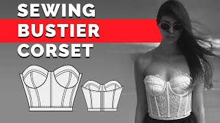 Sewing Bustier Corset  Pattern and Cutting  Free Corset Pattern [upl. by Downall]