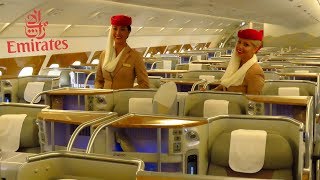 EMIRATES AIRBUS A380 Full Cabin Tour FIRST BUSINESS and ECONOMY Class  Bar Shower [upl. by Nidla]