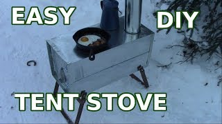 Make A Simple Cheap Tent Wood stove  Part 1 [upl. by Diann]