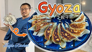 How to make GYOZA 🥟 Fried DumplingsPotstickers 〜餃子〜  easy Japanese home cooking recipe [upl. by Boj]