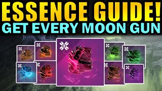 Complete ESSENCE GUIDE  Get EVERY Moon Weapon  ALL Weapon Part Locations  Destiny 2 [upl. by Nirra]