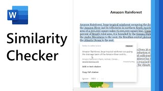 How to use Similarity Checker in Microsoft Word [upl. by Bertolde]