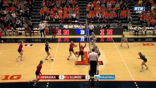 Longest Point Ever  Big Ten Volleyball [upl. by Etteloiv]