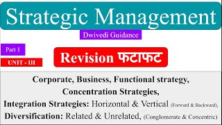 5  Strategic management  concentration Integration Diversification concentric conglomerate [upl. by Eisele]