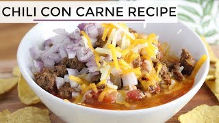 Chili Con Carne  Easy Healthy Chili Recipe [upl. by Noroj]