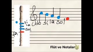 Flüt Dersi 1 Üzerinde Notaların Gösterimi Berk YAYMAN [upl. by Jehiah]