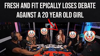 Fresh and Fit EMBARRASSINGLY loses debate to a 20 year old girl [upl. by Nilcaj]