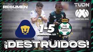 Resumen y goles  Pumas 15 Santos  Liga Mx Apertura 22 J10  TUDN [upl. by Snow]