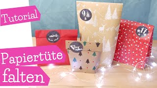 Geschenktüte falten  Papiertüte falten  DIY Adventskalender basteln  Geschenkpapier Tüte basteln [upl. by Yuu]