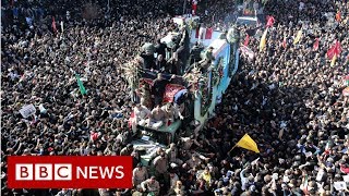 Soleimani Stampede kills at least 35 mourners at commanders burial  BBC News [upl. by Thilda585]