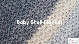 Baby Shell Blanket  Easy Crochet Blanket Tutorial [upl. by Ecniuq234]