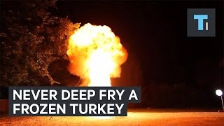 Never DeepFry A Frozen Turkey [upl. by Aisaim]