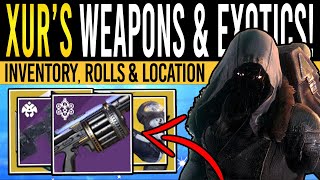 Destiny 2 XURS NEW WEAPONS amp HIGH STAT ARMOR 15th December Xur Inventory  Armor Loot amp Location [upl. by Gwenette816]