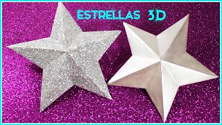 Estrella de Cartulina 3DChristmas Ornaments  Simple y Creativo [upl. by Salokin]