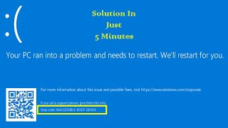 Inaccessible Boot Device Error in Window 10  Get Solution in Just 5 minutes error [upl. by Aela]