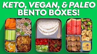 3 Easy Bento Box Lunch Ideas – Keto Vegan amp Paleo [upl. by Anerev]