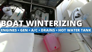 Boat Winterizing  Hot Water Tank Engines Generator AC Drains amp Sumps [upl. by Rocher]