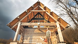 Building the BIGGEST DIY Log Cabin  Working OFF GRID  Second Year REVIEW  Woodworking [upl. by Wahs]