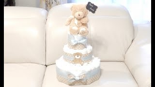 Teddy Bear Diaper Cake  How to Make That [upl. by Amaryl]