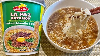 Noodle Review LA PAZ BATCHOY Filipino Beef Instant Noodles  The Noodle Life [upl. by Pelligrini]