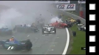 ⚽ 1998 Formula 1 SpaFrancorchamps departure crash RTL4  in Dutch [upl. by Eytak546]