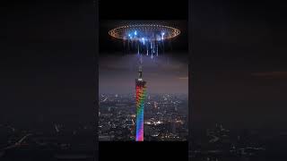 Drone Fireworks Show In China Silver Circles [upl. by Antonie]