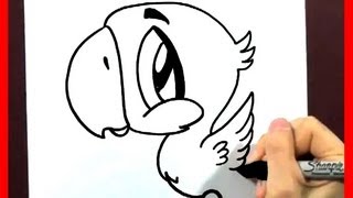 How to Draw a Cartoon Parrot  Inspired by Blu from Rio  Fun2draw drawing channel [upl. by Garcon]