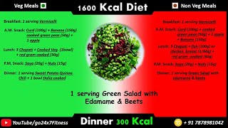 Weight Loss Meal Plan 1600 Kcal Diet [upl. by Zoubek]