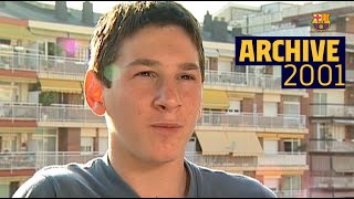 Young MESSI FIRST WORDS at Barça 2001 UNSEEN FOOTAGE [upl. by Dinse]