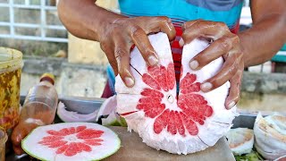 Masala Jambura Pomelo FruitGrapefruits  Bangladeshi Street Food [upl. by Anaitsirk]