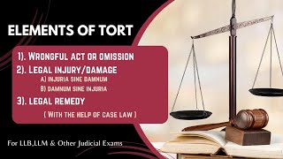 Elements Of Tort  Law Of Torts  Lawful Notes [upl. by Huggins256]