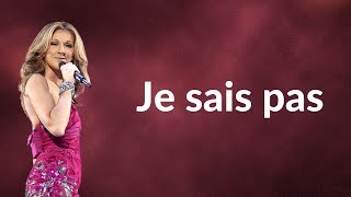 Céline Dion  Je sais pas Lyrics [upl. by Assirac902]