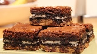 How To Make Slutty Brownies Cookie Oreo Brownies [upl. by Ellevel]