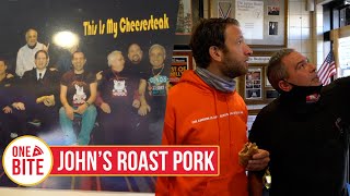 Barstool Cheesesteak Review  Johns Roast Pork Philadelphia PA [upl. by Relyuc]