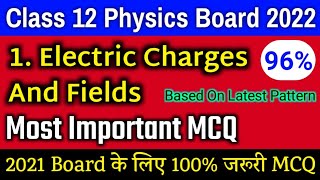 Class 12 Physics Chapter 1 MCQ  Electric Charges And Fields Important mcq  Board Exam 2022 physics [upl. by Anaik]