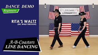 RITAS WALTZ  Line Dance Demo amp Walk Through [upl. by Dolley]