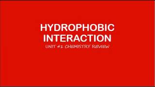 AP Biology Hydrophobic Interaction [upl. by Eniamrehs238]