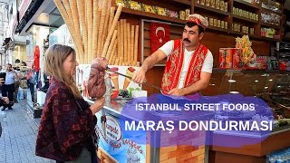 Istanbul Street Foods ｜Maraş Dondurması  Sticky Icecream [upl. by Ameerahs666]