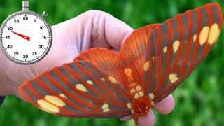 Hickory Horned Devil  Regal Moth LIFE CYCLE One minute [upl. by Ahsad]