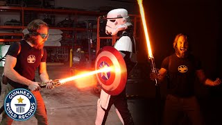 Worlds First Lightsaber  Guinness World Records [upl. by Siocnarf946]