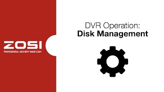 ZOSI DVR Operation  Disk Management [upl. by Einot]