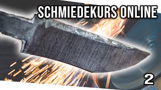 Klingenschliff am Bandschleifer Tipps und Tricks Schmiedekurs Online 2 [upl. by Ivgnout834]