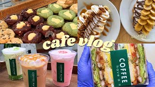 ENG CAFE VLOG ep 31 croffles and sandwich overload 🥐🥬🍅🥪  Philippines [upl. by Lemrahc]