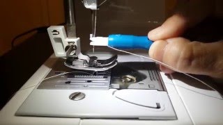 Dritz Machine Needle Threader  How To Tutorial [upl. by Cloe]