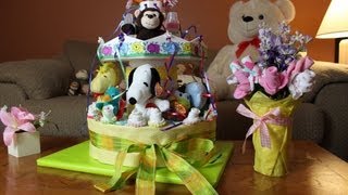 Carousel Diaper Cake  How To Make [upl. by Nylinej192]