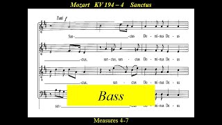 Mozart  KV194  Missa Brevis in D major  4Sanctus  Bass [upl. by Naleag]