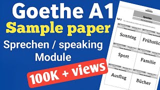 Goethe A1 exam model sample question paper  Sprechen Speaking [upl. by Franckot]