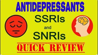 Antidepressants  SSRIs SNRIs  Pharmacology  Quick Review  PharmCept [upl. by Friedrich]